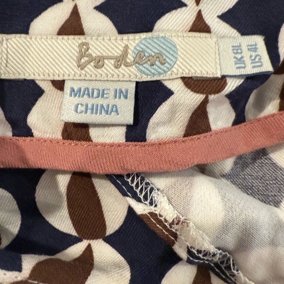 Boden Easy Scoop Neck Geometric Print Dress Size 4L - Picture 6 of 7